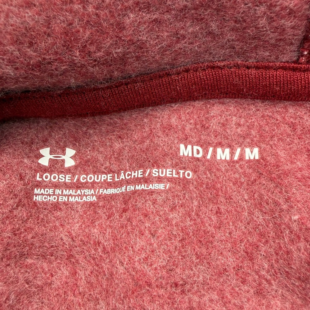 Under Armour Womens Rival Fleece Logo Hoodie Maroon Speckled- Size Medium - Picture 5 of 7